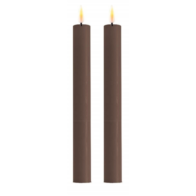 Deluxe Homeart Mocca LED Dinner Candle 2 stuks Ø9.2,2 x 24 cm