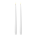 Deluxe Homeart White LED Shiny Dinner Candle Ø2,2x28 cm 2 pcs.