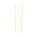 Deluxe Homeart Cream LED Shiny Dinner Candle Ø2,2x28 cm 2 pcs.