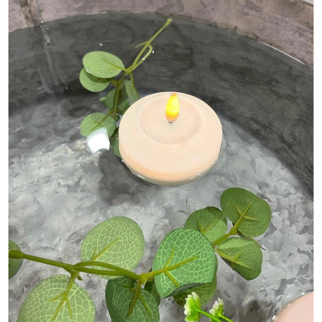 Deluxe Homeart Cream LED Floating candles  Ø6,1cm 2 pcs