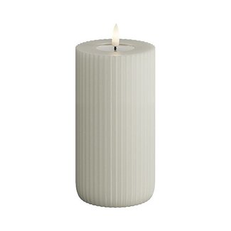 Deluxe Homeart Sand Solid Stripe Candle 8 * 15 cm Real Flame