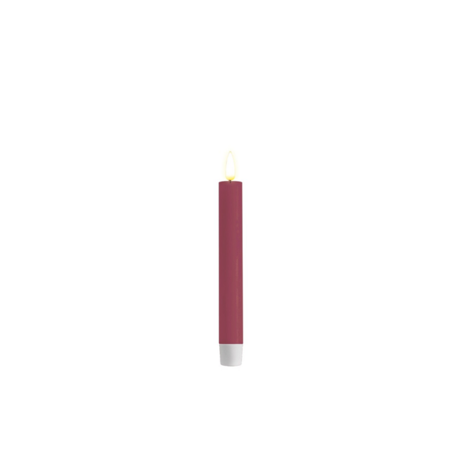 Deluxe Homeart Magenta LED Dinner Candle Ø 2,2x15 cm (2 stuks)
