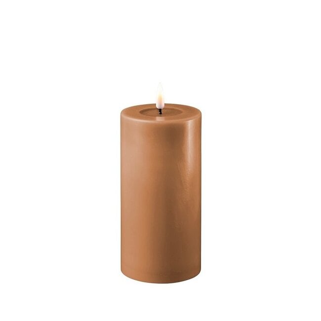 Deluxe Homeart Caramel Real Flame LED Candle Ø7,5 x15cm