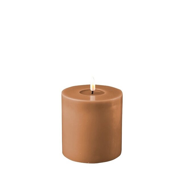 Deluxe Homeart Caramel Real Flame LED Candle Ø10x10cm