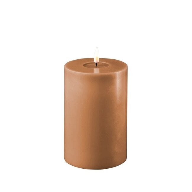 Deluxe Homeart Caramel Real Flame LED Candle Ø10x15 cm