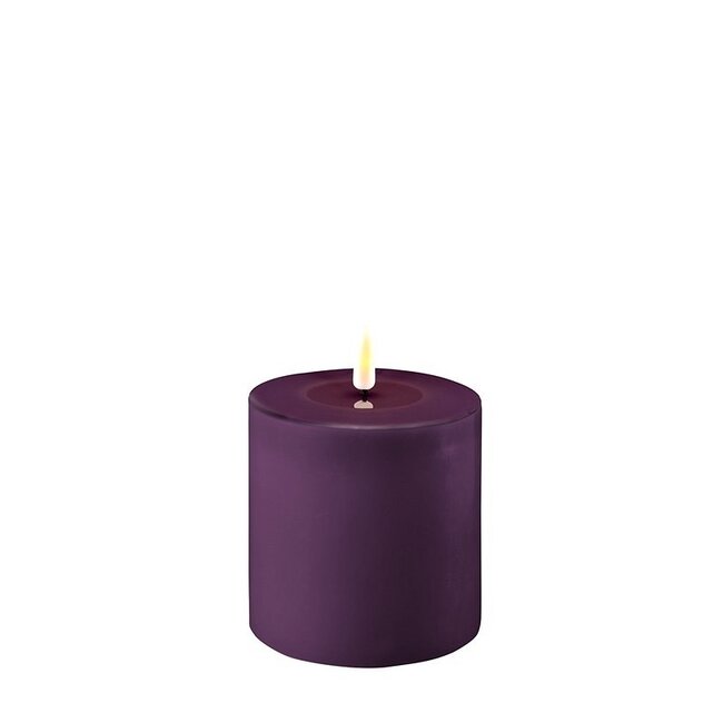 Deluxe Homeart Dark Purple Real Flame LED Candle Ø10x10cm