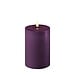 Deluxe Homeart Dark Purple Real Flame LED Candle Ø10x15 cm