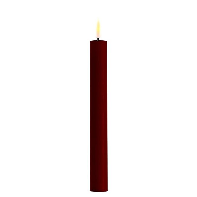 Deluxe Homeart Bourgogne Red LED Dinner Candle 2 stuks Ø9.2,2 x 24 cm