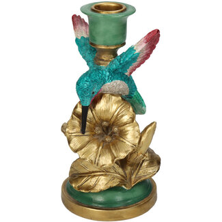 Kersten Kandelaar Vogel Multi 10x9x18cm emerald-brons