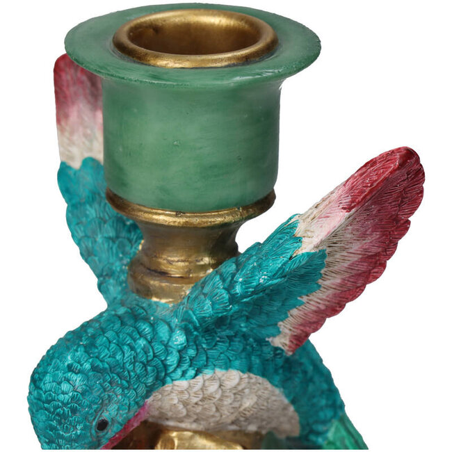 Kersten Kandelaar Vogel Multi 10x9x18cm emerald-brons