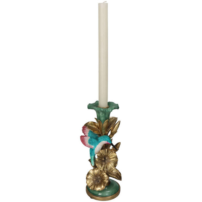 Kersten Kandelaar Vogel Multi 11x11x26 cm emerald-brons