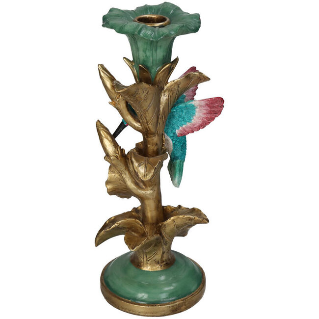 Kersten Kandelaar Vogel Multi 11x11x26 cm emerald-brons