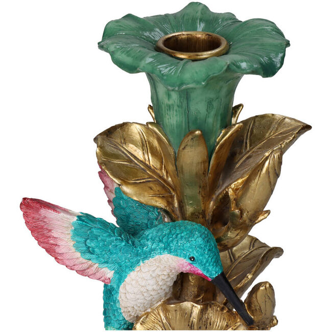 Kersten Kandelaar Vogel Multi 11x11x26 cm emerald-brons