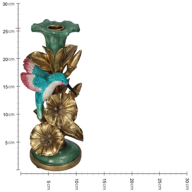 Kersten Kandelaar Vogel Multi 11x11x26 cm emerald-brons