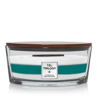 Woodwick Trilogy Icy Woodland Ellipse WoodWick® HearthWick Flame© 50h