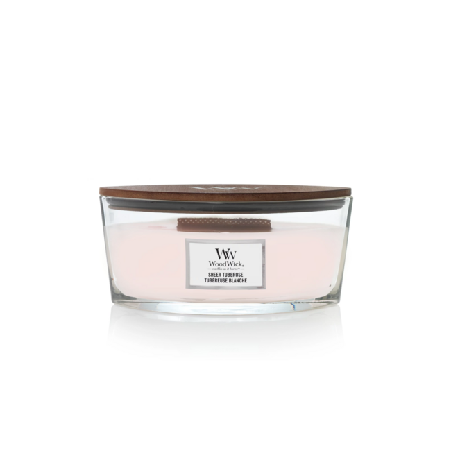 Woodwick Sheer Tuberose Ellipse WoodWick© HearthWick Flame© 50h