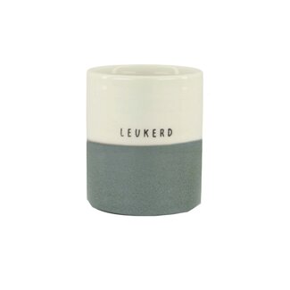 Zusss Geurkaars reactive glaze leukerd L wit/grijsblauw