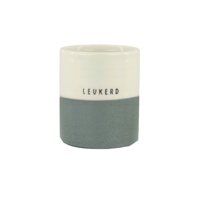 Zusss Geurkaars reactive glaze leukerd L wit/grijsblauw