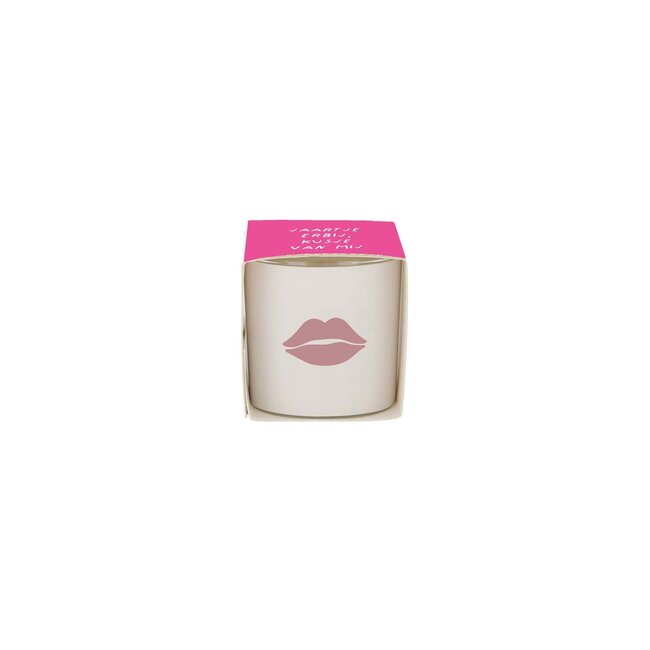 Zusss Geurkaarsje in wikkel kusje wit/roze