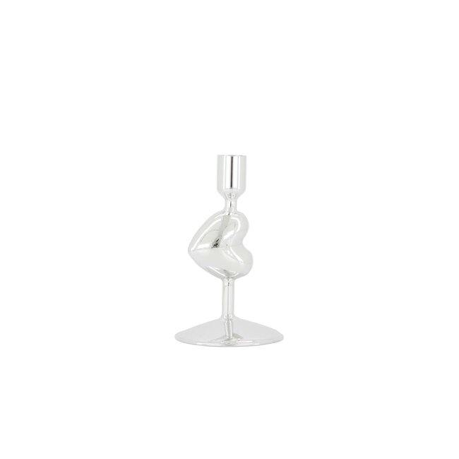 Zusss Kandelaar glas hartje zilver