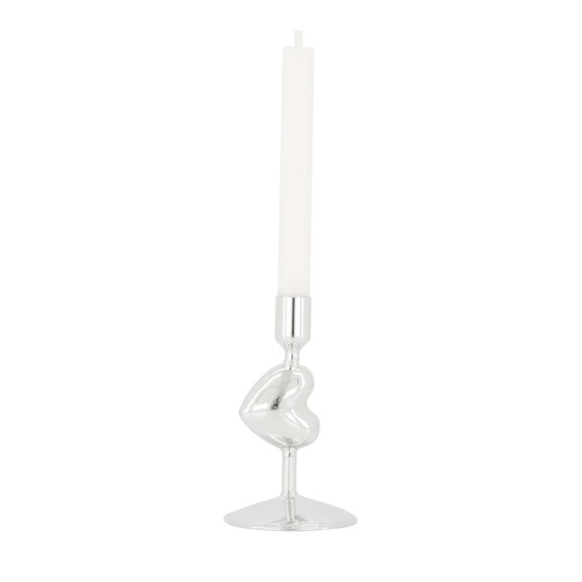 Zusss Kandelaar glas hartje zilver