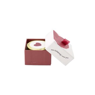 Zusss Geurkaarsje tinnen in doosje lichtpuntje wit/rood