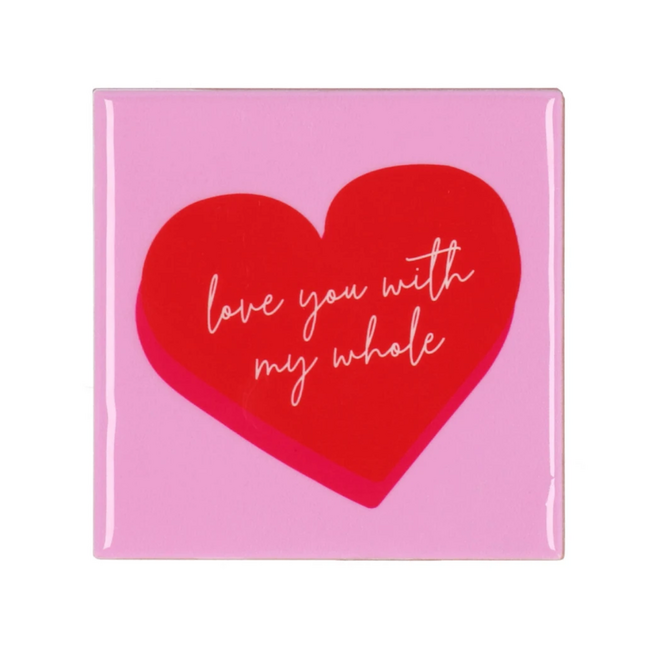 Tegeltje 'Love you with my whole heart' 10x10x1cm