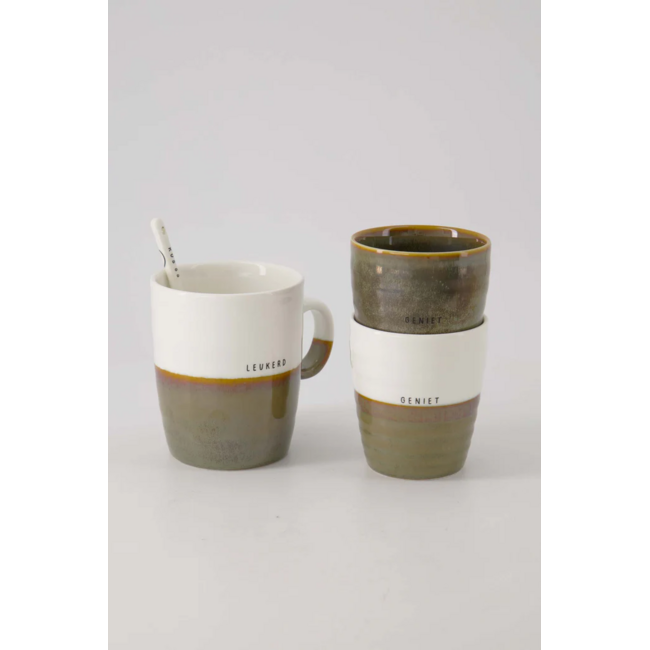 Zusss Koffiemok geniet donkergroen