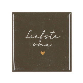 Tegeltje 'Liefste oma' – Forest Groen & Goud 10x10x1cm Tegeltje 'Liefste oma' – Forest Groen & Goud 10x10x1cm