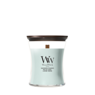 Woodwick Sagewood & Seagrass Medium Candle WoodWick© 60h.