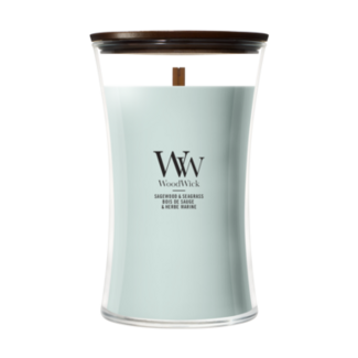 Woodwick Sagewood & Seagrass Large Candle WoodWick© 130h.