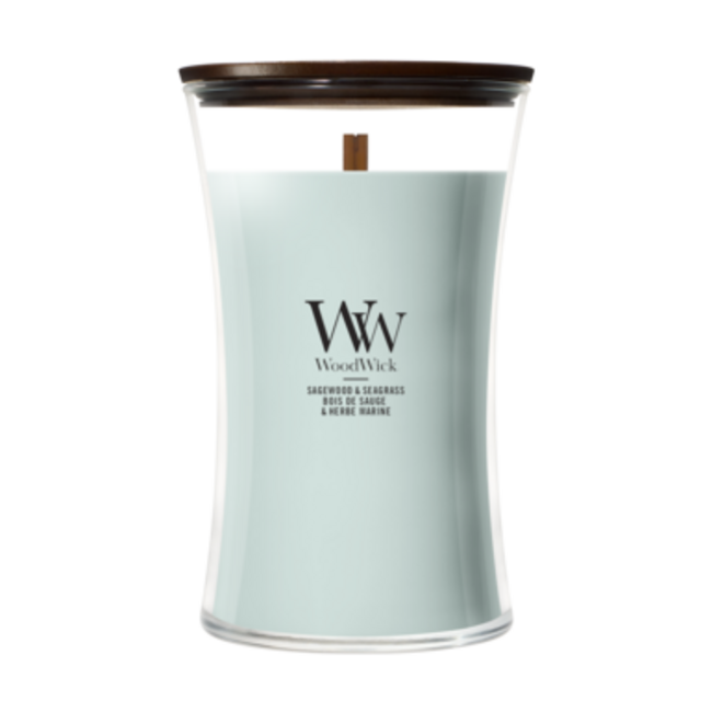 Woodwick Sagewood & Seagrass Large Candle WoodWick© 130h.