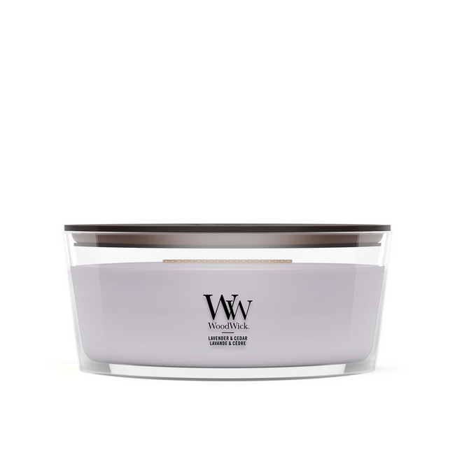 Woodwick Lavender & Cedar Ellipse WoodWick© HearthWick Flame© 50h