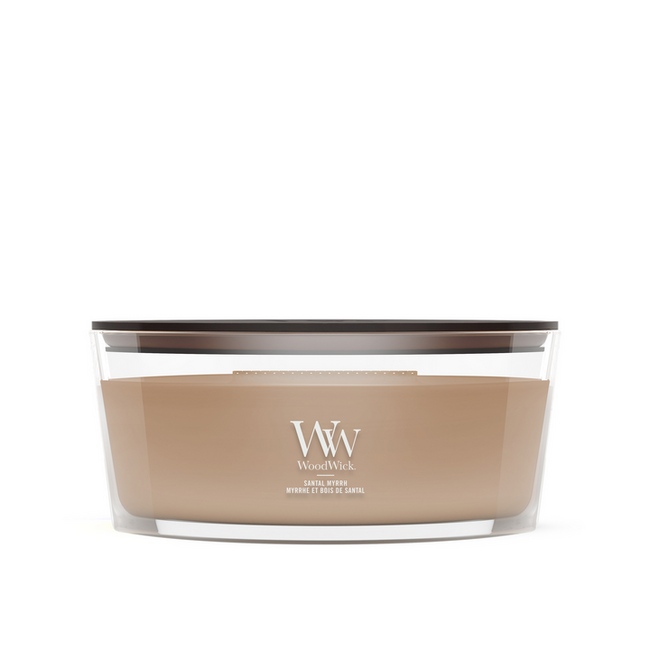 Woodwick Santal Myrrh Ellipse Candle WoodWick© HearthWick Flame© 50h
