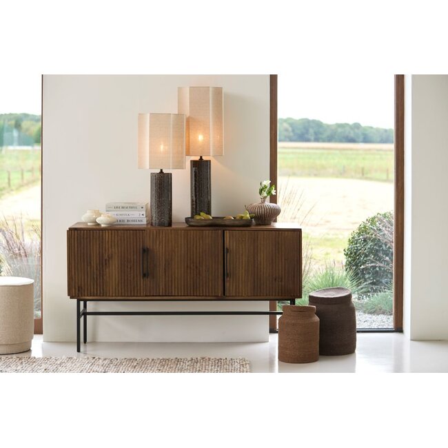 Light & Living Lampvoet Ø14x44 cm FRANIA keramiek donker bruin