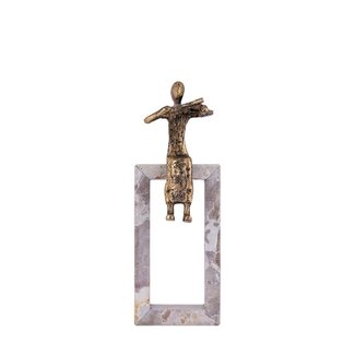 PTMD Aleria Gold casted alu violin lady on marble base PTMD Aleria Gold casted alu violin lady on marble base
