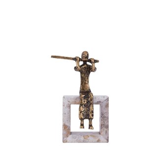 PTMD Aleria Gold casted alu flute lady on marble base PTMD Aleria Gold casted alu flute lady on marble base