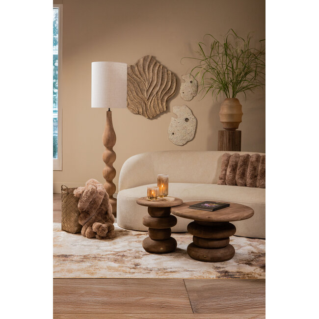 PTMD Abbie Beige MDF wavy organic wall panel L