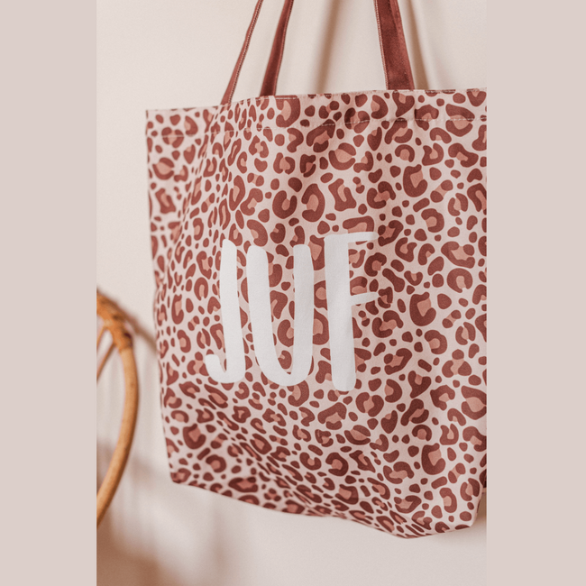 Canvas Tas Leopard Juf – Panterprint – 48x38 cm