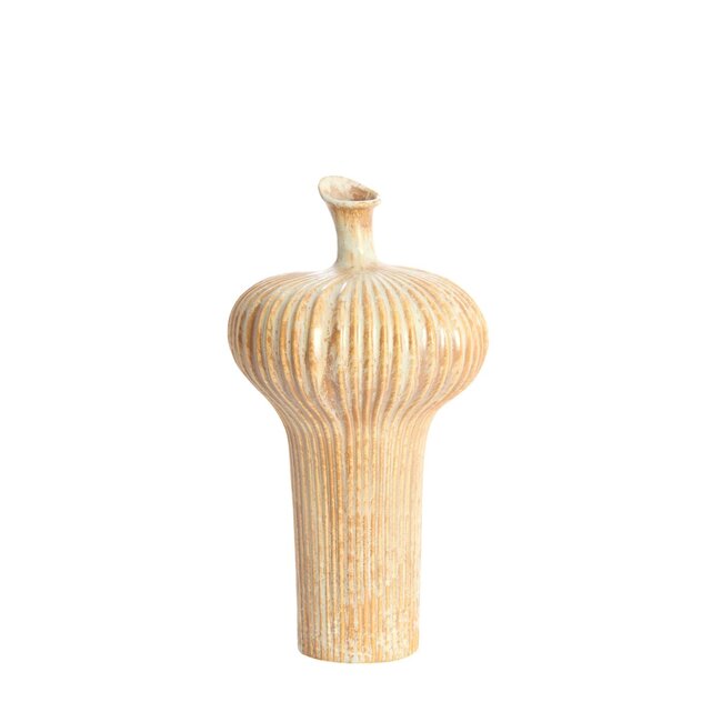 Light & Living Vaas deco Ø23,5x42,5 cm NEVANO crème+oranje-bruin