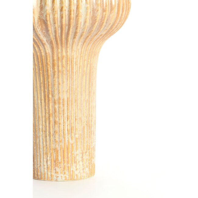 Light & Living Vaas deco Ø23,5x42,5 cm NEVANO crème+oranje-bruin