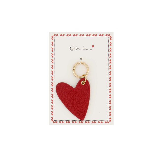 Zusss Sleutelhanger hartje Donkerrood