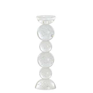 Light & Living Kaarsenhouder Ø9,5x34 cm ITINGA glas bubbel helder