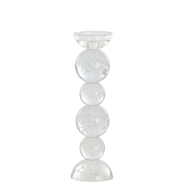 Light & Living Kaarsenhouder Ø9,5x34 cm ITINGA glas bubbel helder