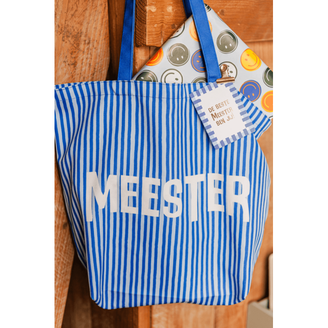 Canvas Tas Meester – Soft Stripe – 48x38 cm