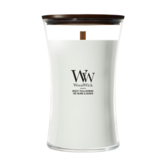 Woodwick White Tea & Jasmine Large Candle WoodWick© 130h. Woodwick White Tea & Jasmine Large Candle WoodWick© 130h.