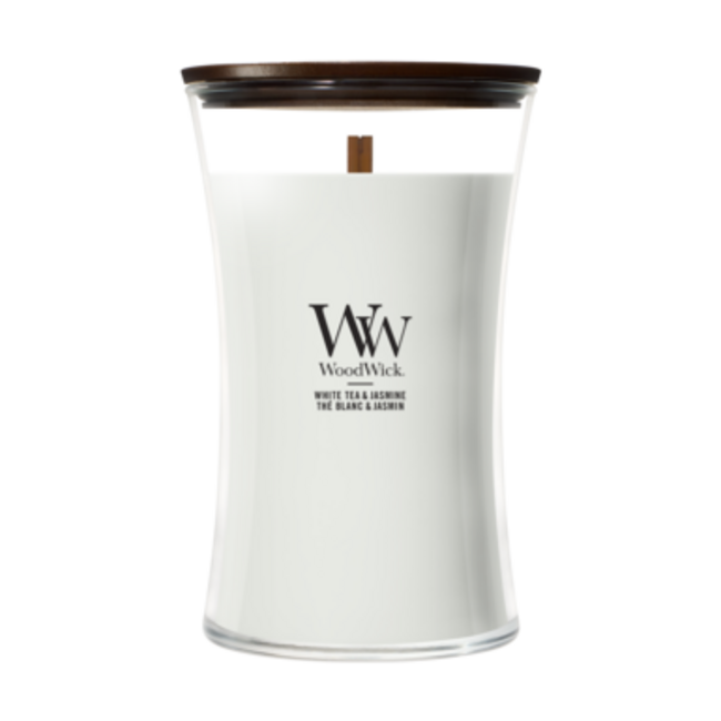 Woodwick White Tea & Jasmine Large Candle WoodWick© 130h.