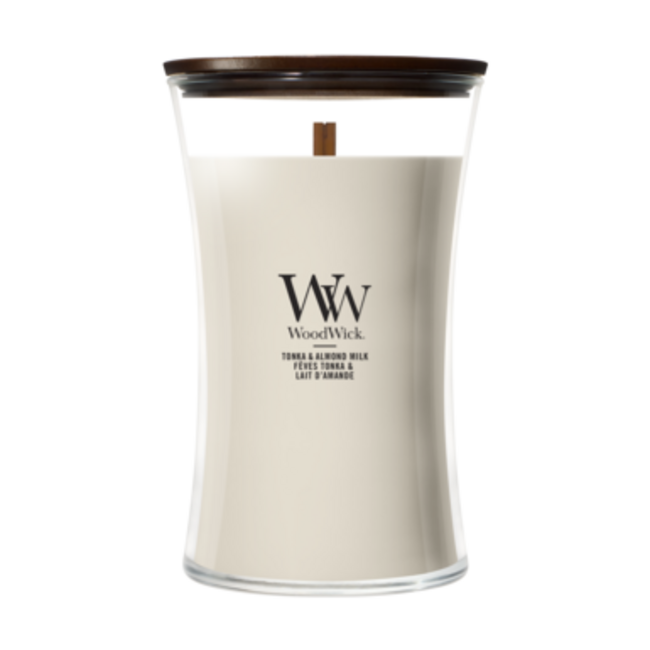 Woodwick Tonka & Almond Milk Large Candle WoodWick© 130h.