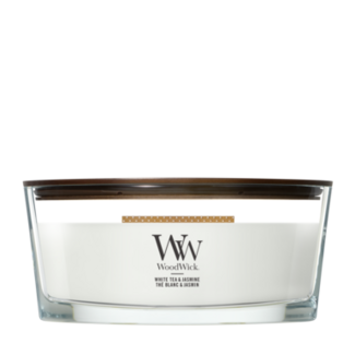 Woodwick White Tea & Jasmine Ellipse WoodWick© HearthWick Flame© 50h Woodwick White Tea & Jasmine Ellipse WoodWick© HearthWick Flame© 50h