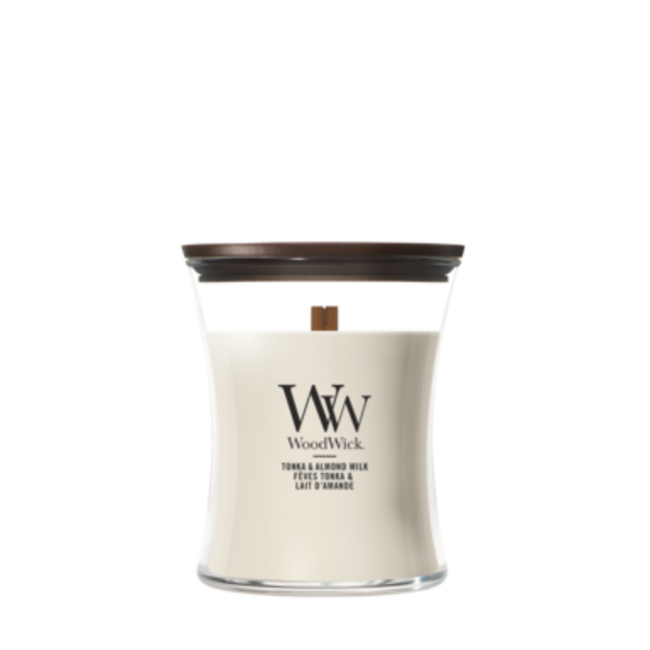 Woodwick Tonka & Almond Milk Medium Candle WoodWick© 60h.